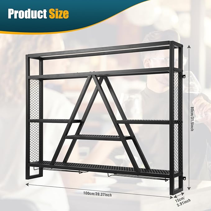 Wall Mounted Wine Rack Multi-Purpose Bar Liquor Bottle Display Shelf Large Capacity for Kitchens Bars Cafes