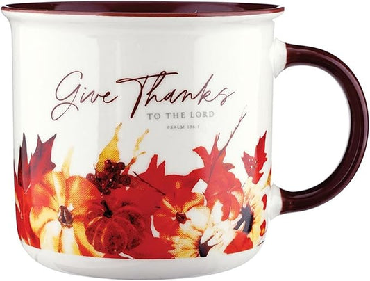 Faithworks Christian Gifts - Inspirational Thanksgiving Ceramic Coffee Mug/Cup, Holds 13.5 Fluid Ounces, Give Thanks