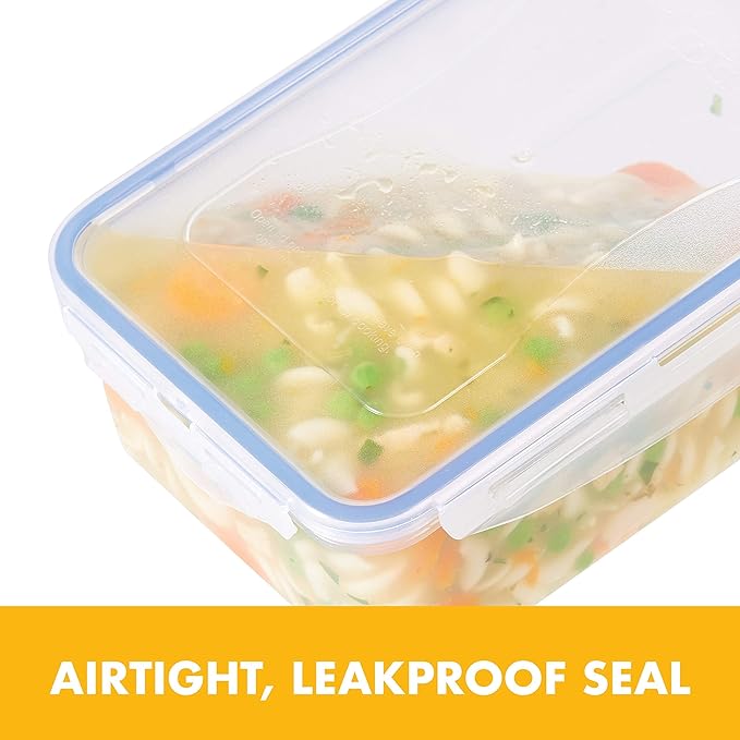 LOCK & LOCK Easy Essentials Food lids/Pantry Storage/Airtight containers, BPA Free, Square-16.9 Cup-for Chips, Clear (Pack of 3)