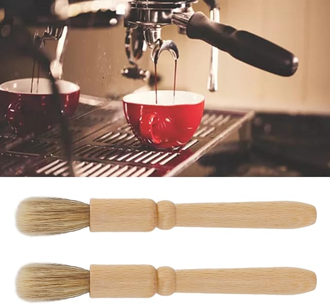 2Pcs Coffee Machine Cleaning Brush, Lightweight Wood Handle Coffee Grinder Cleaning Brush with Wood Handle, Portable Coffee Grinder Cleaning Tool for Cafe, Home, Kitchen