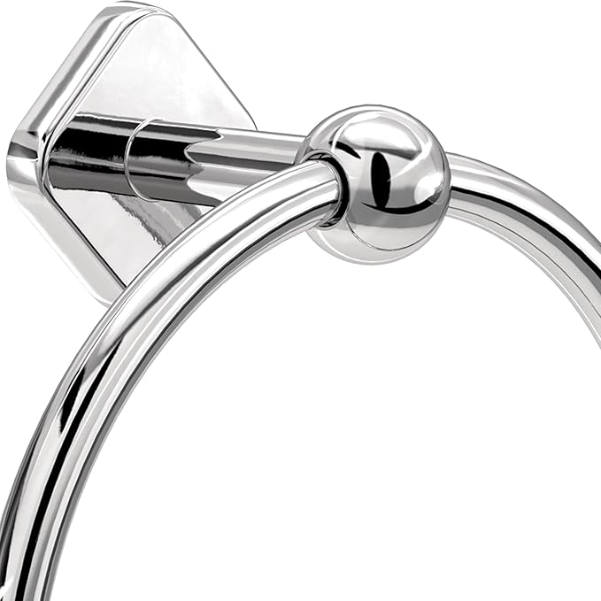 Franklin Brass Gainesville (1-Pack) Hand Towel Holder Polished Chrome Towel Racks for Bathroom Wall Round Towel Ring Holder for Bath Towel Hanger for Kitchen, Bathroom Accessories GNV46-PC