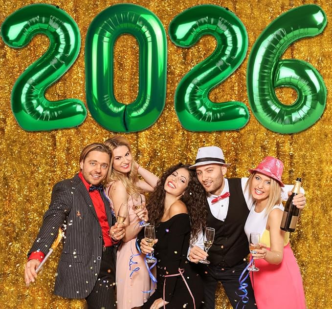 Dark Green 2026 Number Balloon, Black Number Balloons 40 Inch, 2026 Balloon Birthday Decorations, 2026 Birthday Party Supplies, 2026 Graduation Party Favors, Class of 2026 Decorations