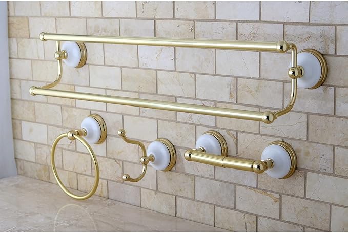 Kingston Brass BAK1113478ORB Victorian 4-Pieces Dual -Towel Bar Bathroom Hardware Set, 24 inch Length, Oil Rubbed Bronze