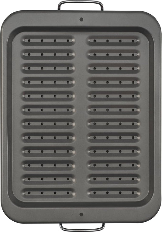 GoodCook Everyday Nonstick Steel Broiler Pan, 11.5" x 14.25", Gray