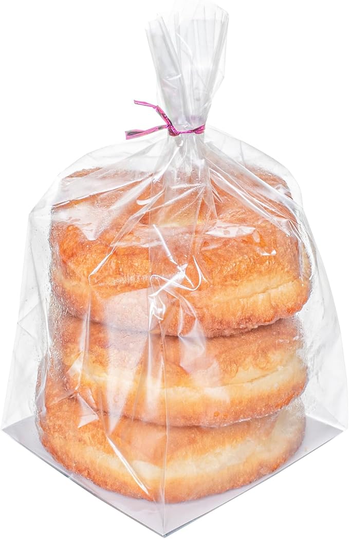 Restaurantware Flat Bottom Heat Seal Sandwich Bags Heat Sealable Food Bags - Gusset Bag with Paper Insert - Clear - 4 x 4 x 9 Inch - 100ct Box - Bag Tek