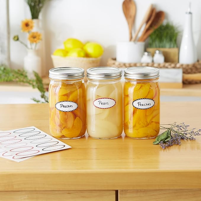 RSVP Oval Canning & Jelly Jar Labels, Small, 48 Count