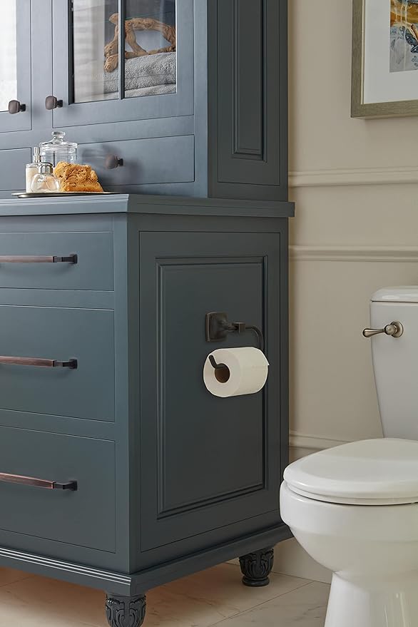 Amerock BH36091ORB | Oil Rubbed Bronze Single Post Toilet Paper Holder | 7-1/16 in. (179 mm) Length Toilet Tissue Holder | Stature | Bath Tissue Holder | Bathroom Hardware | Bath Accessories