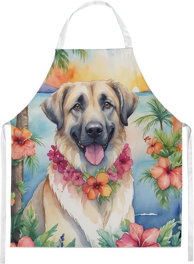 Caroline's Treasures Anatolian Shepherd Luau Apron Cooking Kitchen Server Baking Crafts Gardening for Adult Women Men, Unisex, Large, Multicolor
