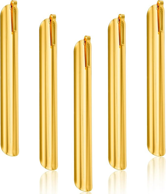 Table Crumb Sweepers, Crumbers for Servers, Bread Crumber Cleaner Stainless Steel Table Crumbers for Tablecloth in Restaurants and Homes, Servers, Waiters, Waitresses Tool Accessories (5 PACK, Gold)