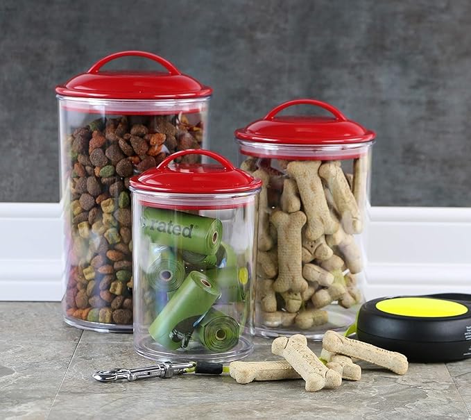 Reston Lloyd Food Storage Containers, BPA Free Airtight Canisters for Cereal, Pasta, Sugar, Coffee, Flour, Cookies, Loose Tea, for Kitchen Organization Set of 3 Lemon (Pack of 4)