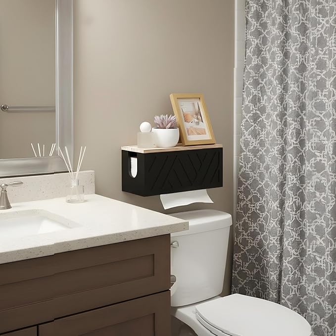 Paper Towel Dispenser Wall Mount Paper Towel Holder with Lid Solid Wood Commercial C-Fold, Z-Fold Hand Papers Towels Holder Dispenser Hand Towels Holders for Bathroom Kitchen Office Decor