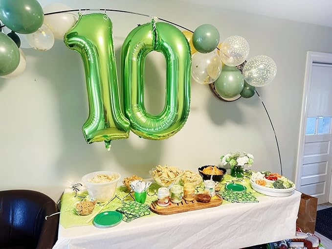 7 Balloon Numbers 40 Inch, 6 7 Birthday Decorations, Light Green Seven Birthday Decor, 7 17 27 70 Year Old Balloon Number for Engagement, Wedding, Graduations