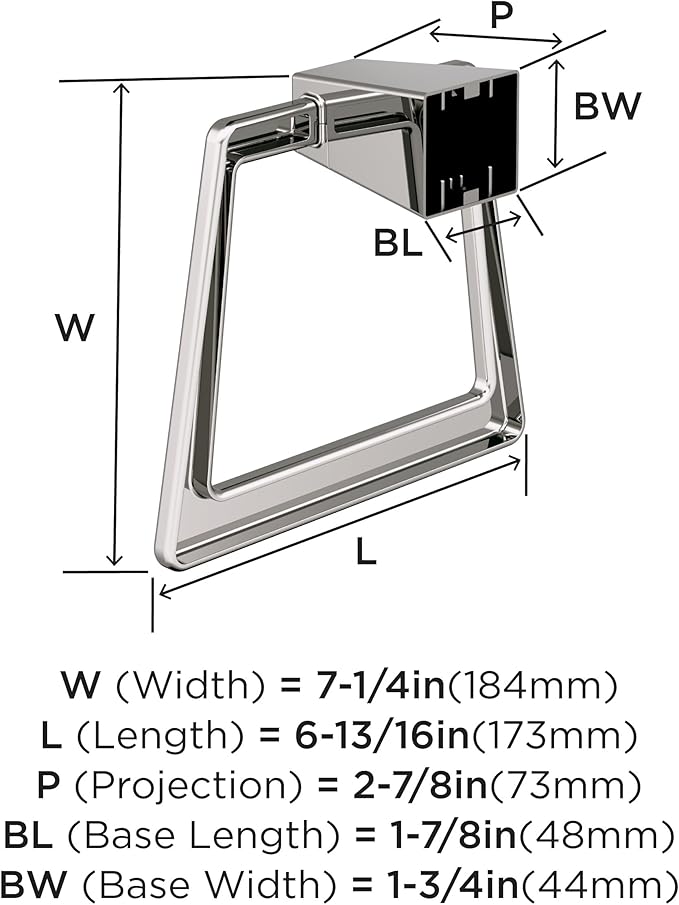 Amerock Blackrock Polished Nickel Closed Towel Ring, BH36002PN