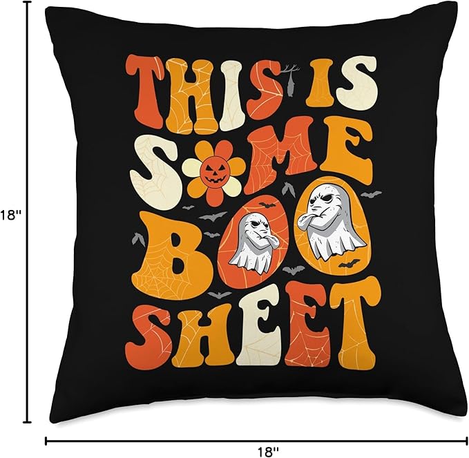 This is Boo Sheet Ghost Retro Halloween Costume men women Throw Pillow