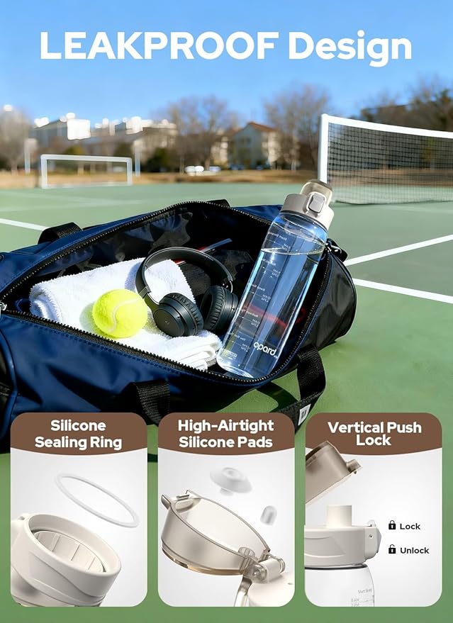 Opard Zip 30oz Plastic Water Bottle Dishwasher Safe, Leakproof Flip-Top Lid, BPA Free Tritan, Wide Mouth Reusable Sports Water Bottle for Gym Hiking Commuting Outdoor Travel and School