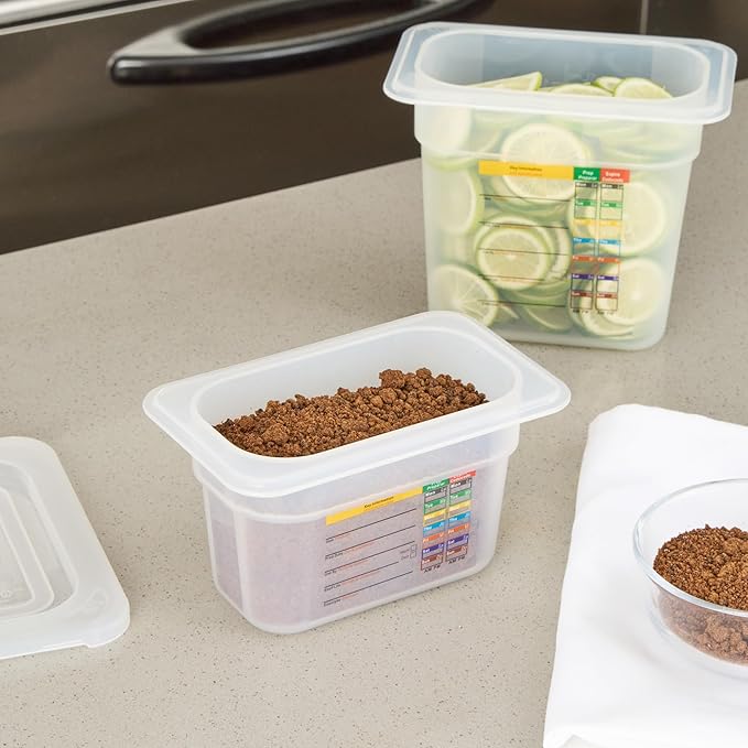Restaurantware Food Storage Container 10 Pack of 6.8 x 4.2 x 3.9 Inches Plastic Stackable Storage Box White Reusable Label Container Dishwasher Safe For Restaurants And Kitchens