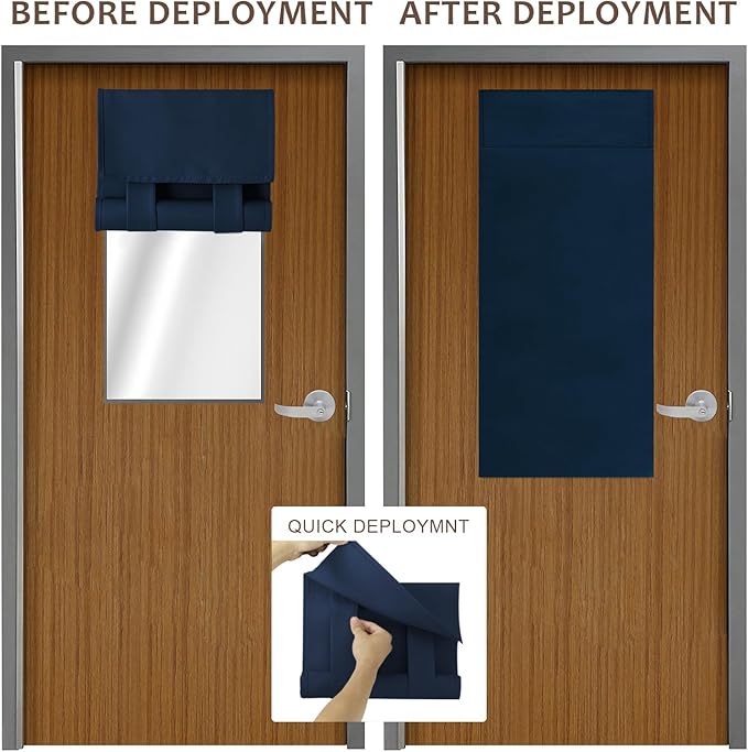 WdFour Side Door Curtains, Door Window Covering, Room Darkening, 18W x 42L Inches, 1 Panel, Navy Blue