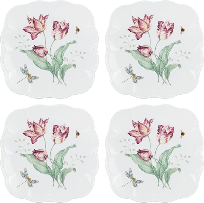 Lenox 894308 Butterfly Meadow Square 4-Piece Accent Plates