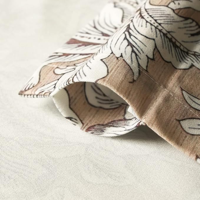 Leeva Floral Valance Curtains for Living Room, 1 Panel Vintage Style Light Filtering Curtain Valances Rod Pocket Window Treatment for Guest Room, L 18 x W 52