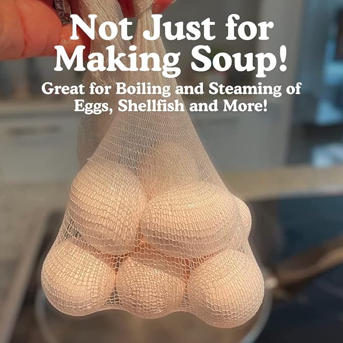Regency Wraps Soup Socks, 24-inch 3 Pack, Natural Cotton Mesh Bags; for Clear Broths, Delicious Soups with No Straining; Fits Whole Chicken, Stew Meat, or Veggies