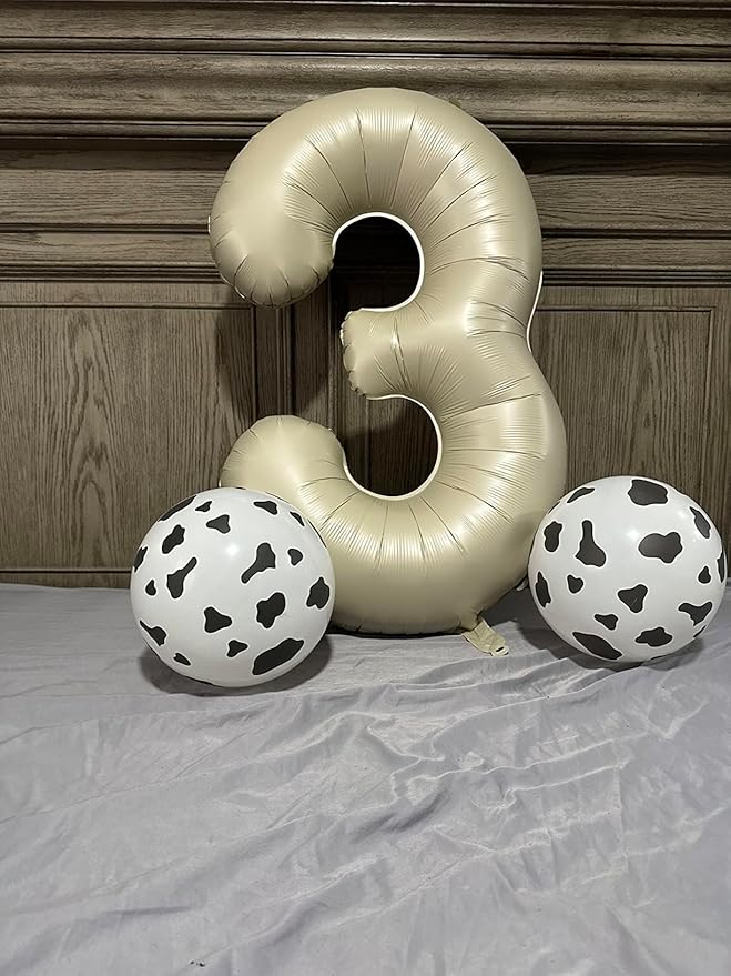 Numbers Balloon 3, 40 Inch Large Cream White Balloon for Three Year Old Birthday Decor, 3 13 30 31 Birthday Party Decorations for Wedding Supplies