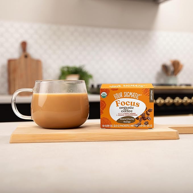 Four Sigmatic Mushroom Mix Coffee Lion's Mane | Focus | Pack of 3 (30 Packets Total)