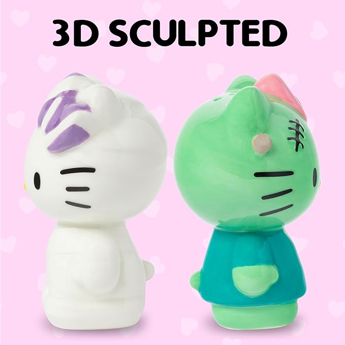 Silver Buffalo Sanrio Hello Kitty Halloween Ceramic Salt and Pepper Shaker Set, 5” L x 2” W x 3.5” H