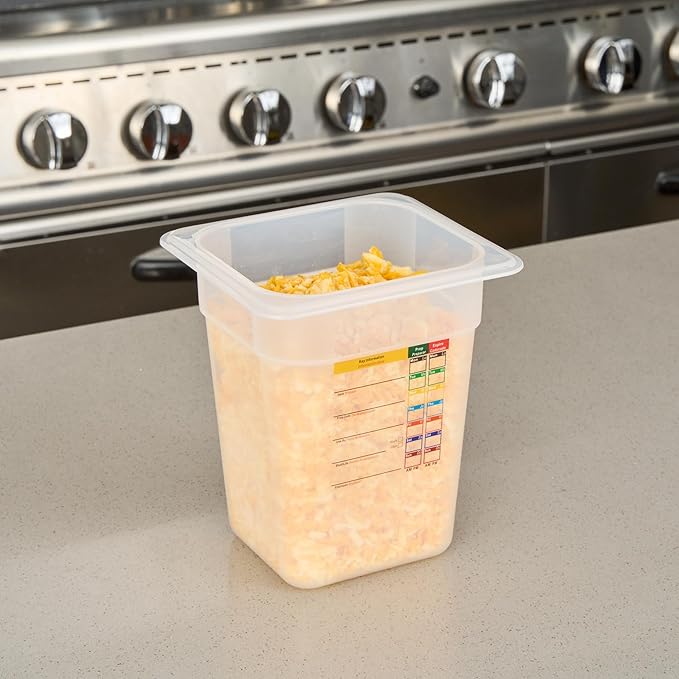 Restaurantware Food Storage Container 10 Pack of 6.8 x 6.2 x 7.8 Inches Plastic Stackable Storage Box White Reusable Label Container Dishwasher Safe For Restaurants And Kitchens