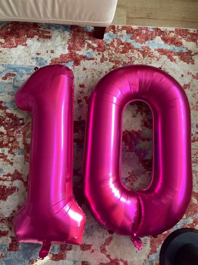 0 Balloon Numbers 40 Inch Big Zero Hot Pink Balloon Numbers for Birthday Decoration, Baloon for 10 20 30 40 100 2026 Graduation Decor Wedding Anniversaries Party