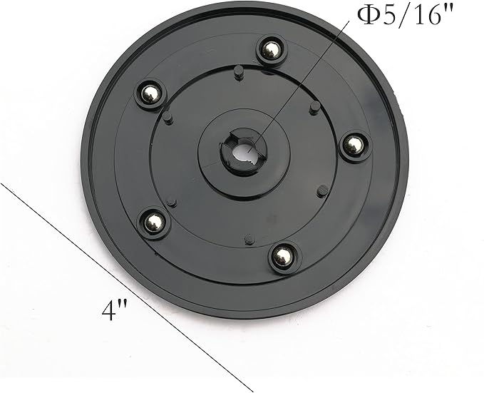 FixtureDisplays® 4" Black Plastic Spinner Lazy Susan Turntable Organizer for Spice Rack Table Cake Kitchen Pantry Decorating 16974-NPF