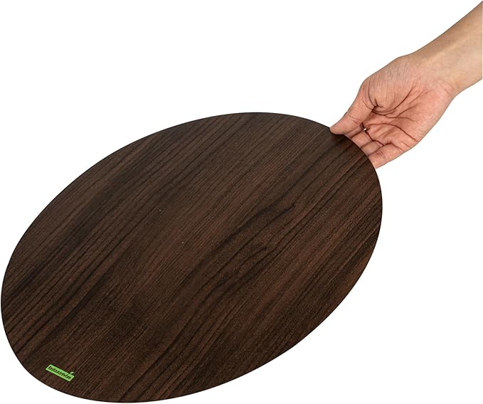 Restaurantware Cater Tek 13.8 Inch Charcuterie Boards 10 Faux Wood Cheese Boards - Round Stackable Dark Paper Cardboard Charcuterie Boards Disposable For Serving At Catered Events