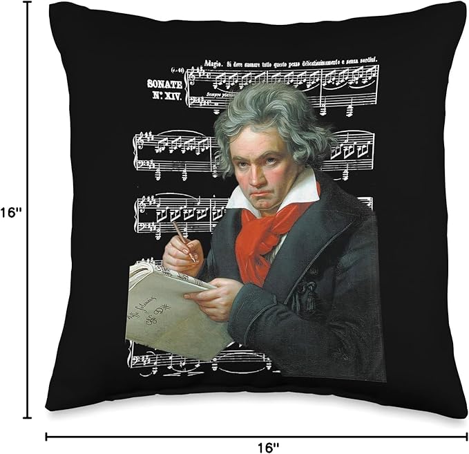 Beethoven moonlights sheet music Piano teacher Pianist Throw Pillow