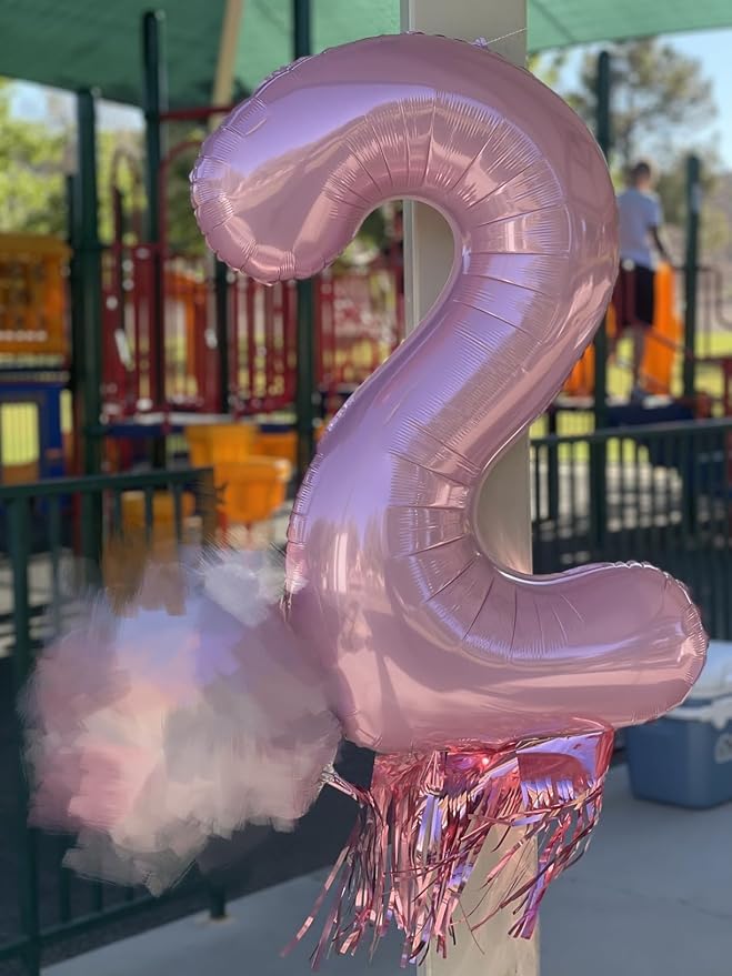 20 Number Balloons, Pearl Pink Big Number Balloons for Women Men, 40 Inch Digital Balloon for Happy Birthday Decoration Supplies Anniversaries Graduation Marriage Proposal