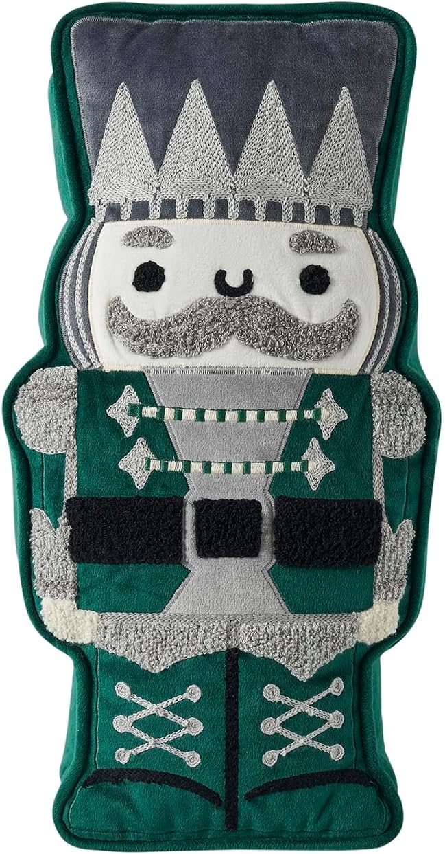 Hallmark - Decorative Throw Pillow for Couch or Bed, Holiday Home Décor, 7" x 14", (Nutcracker, Green)