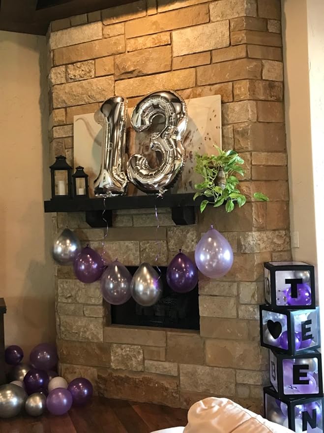 Balloon Zero Numbers 40 Inch Big 0 Silver Balloon Numbers for Birthday Decoration, Baloon for 10 20 30 40 100 2026 Graduation Decor Wedding Anniversaries Party