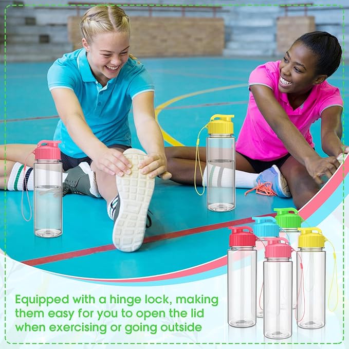 Mifoci 20 Pieces Water Bottle Bulk 17 oz Plastic Water Bottles Bulk Gym Sports Adults Reusable Large Bottles with Leak Proof Flip Top for Party Outdoor (Stylish Colors)