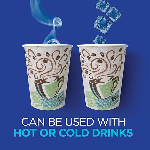 Dixie PerfecTouch 16 oz Paper Coffee Cups By GP PRO, Coffee Haze Design, 500 Count (25 Disposable Cups Per Sleeve, 20 Sleeves Per Case), 5356DX