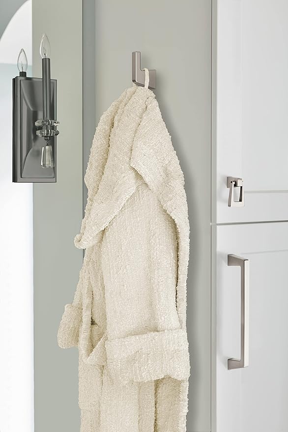 Amerock BH36000G10 | Brushed Nickel Single Robe Hook | 3-9/16 in. (90 mm) Length Towel Holder | Blackrock | Towel Hook for Bathroom | Bathroom Hardware | Bath Accessories