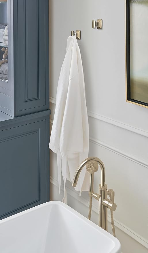 Amerock BH36010BBZ | Golden Champagne Single Robe Hook | 2-5/8 in. (67 mm) Length Towel Holder | Highland Ridge | Towel Hook for Bathroom | Bathroom Hardware | Bath Accessories