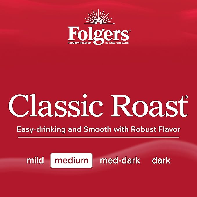 Folgers Classic Roast Instant Coffee, 12 Oz. Jar (Pack of 6)