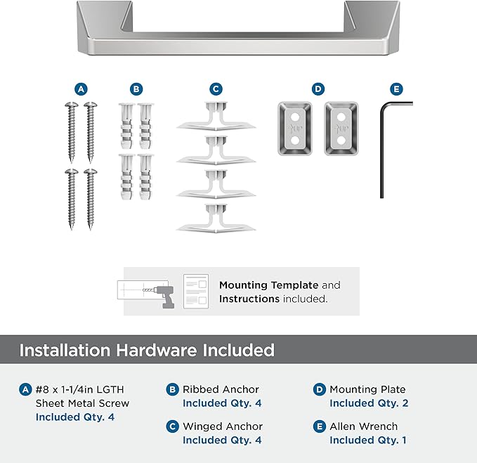 Amerock Blackrock Chrome 9 inch (229mm) Towel Bar, BH3600526