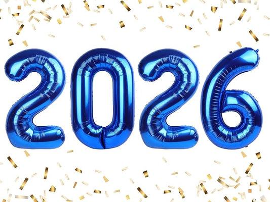 2026 Number Balloon 40 Inch, Dark Blue Eve Party Decorations 2026 Balloon for Happy New Years, Number Balloons for 20 26 Girls Boys Babies, Wedding Bridal Shower Anniversaries Party