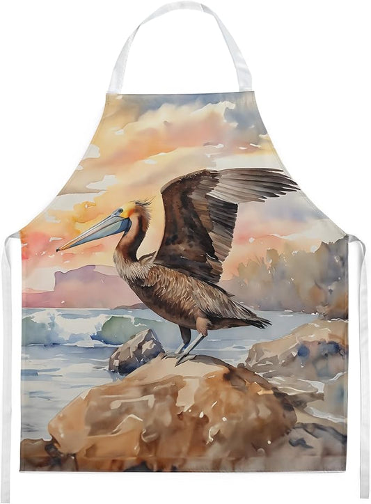Caroline's Treasures Pelican Apron Cooking Kitchen Server Baking Crafts Gardening for Adult Women Men, Unisex, Large, Multicolor