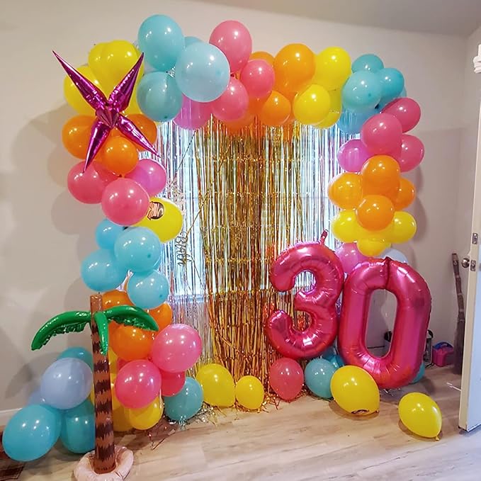 7 Balloon Numbers 40 Inch, 6 7 Birthday Decorations, Hot Pink Seven Birthday Decor, 7 17 27 70 Year Old Balloon Number for Engagement, Wedding, Graduations