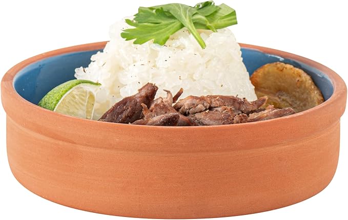 Restaurantware Terracotta Cazuela Bowls 2 Pack of 9 oz Durable Rustic Serving Dish Glazed Oven-Safe Bowl Freezer-Safe Tapas Dish Microwave-Safe Dishwasher-Safe