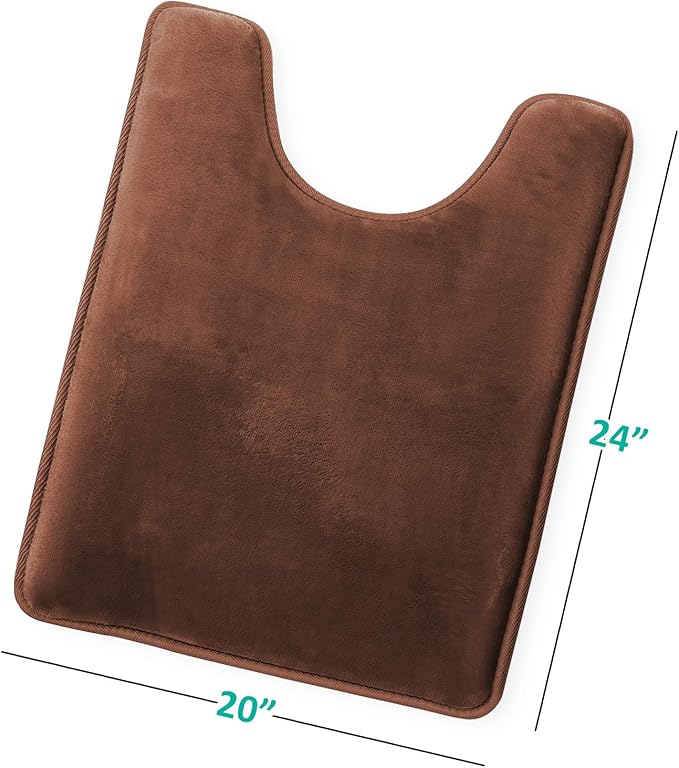 Clara Clark Bathroom Rugs, Velvet Memory Foam Bath Mat, Non-Slip, Machine Washable Bath Rugs - Dries Quickly, Ultra Soft Plush Bath Mats for Bathroom, 20 x 24, Chocolate Brown