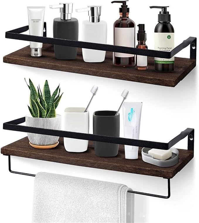 Spice Racks Floating Shelves Wall Mounted Spice Shower Shampoo Makeup Stand Holder Kitchen Bathroom Storage Rack With Towel Bar
