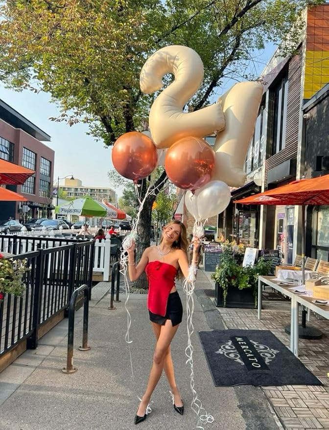 Balloons Number for First Birthday, Balloon Numbers 40 Inch, Cream for Baby Shower, Big Baloon 1 for 1 11 12 13 16 18 21 Birthday Wedding Anniversaries Party