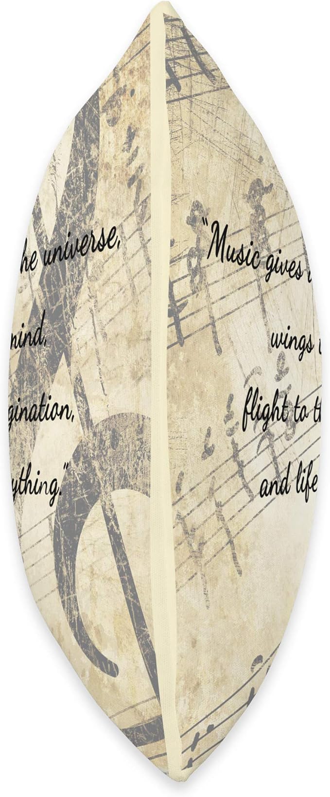 Music Gives a Soul to the Universe - Quote on Vintage Music Throw Pillow