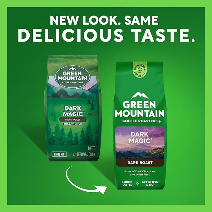 Green Mountain Coffee Roasters, Dark Magic, Ground Coffee, Dark Roast, Bagged 12oz.